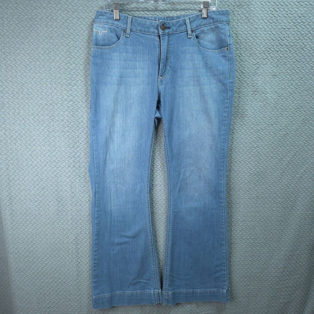 Kimes Ranch Jeans Lola Womens 12 W34X30 Blue Wide Leg Trouser High Rise Western